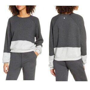 Zella Dip Dye Crewneck Sweatshirt Size S Grey Forged